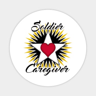 Soldier Caregiver black font design Magnet